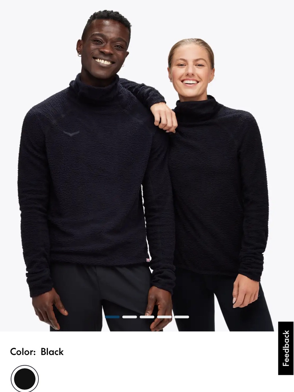 Hoka Black Sherpa Turtleneck Sweater for Men